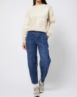 Jean mom en Coton épais bleu moyen-Esprit Outlet