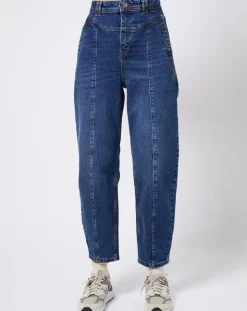 Jean mom en Coton épais bleu moyen-Esprit Outlet