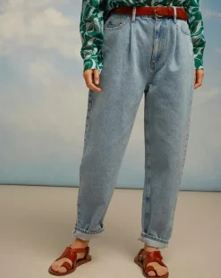 Femme Chloé Stora Jeans^Jean mom en Toile de coton Raisin bleu