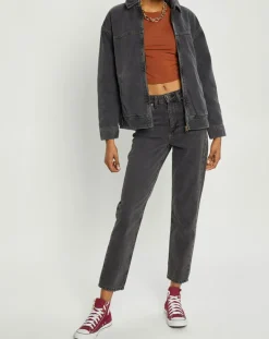 Jean mom en Toile de Coton délavé noir-Urban Outfitters Sale