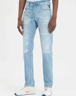 Homme Replay Jeans^Jean Regular grover aged 20y destroyed bleu clair