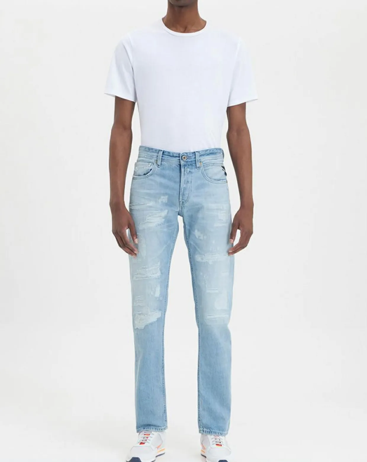 Homme Replay Jeans^Jean Regular grover aged 20y destroyed bleu clair