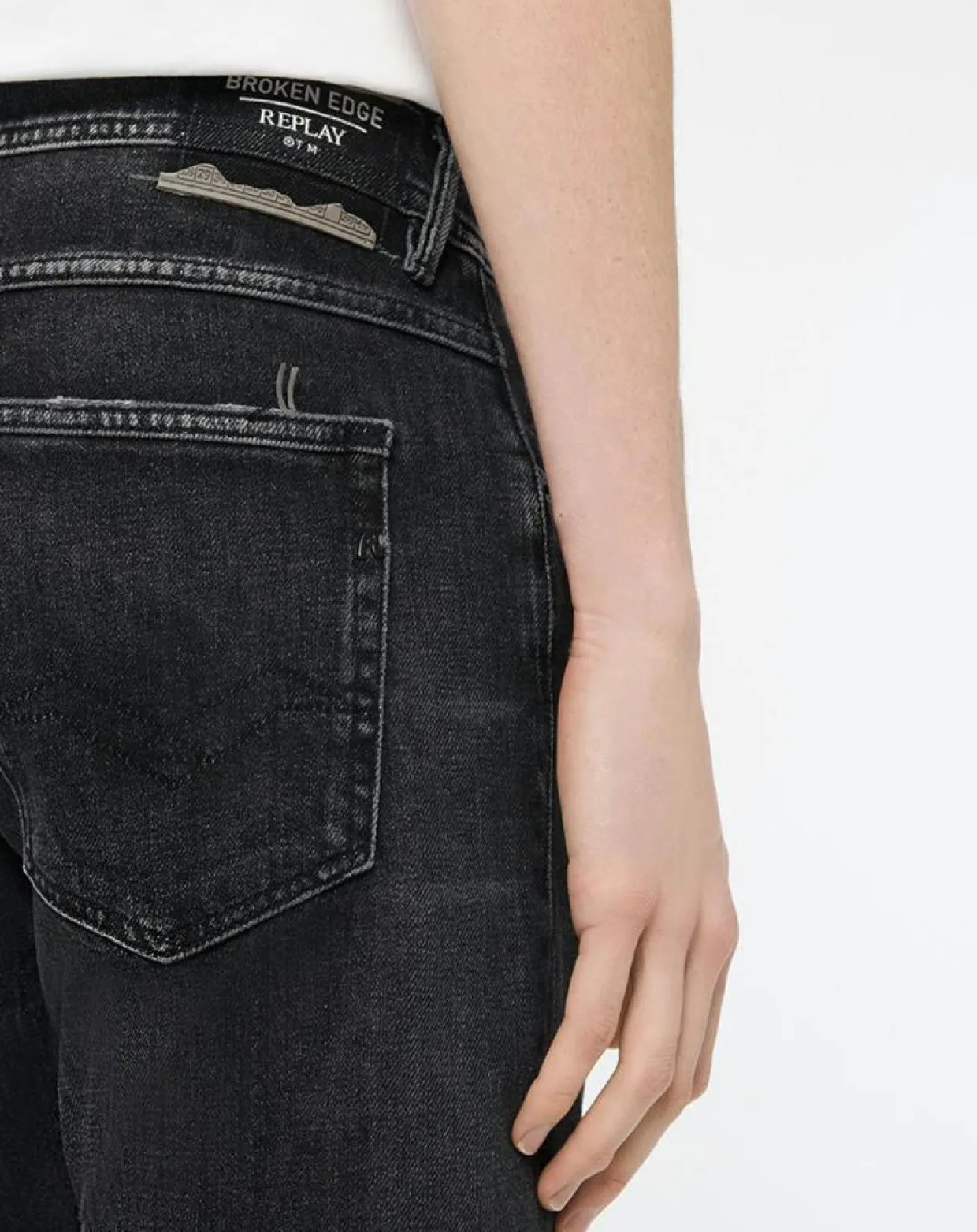 Homme Replay Jeans^Jean Broken Edge gris foncé