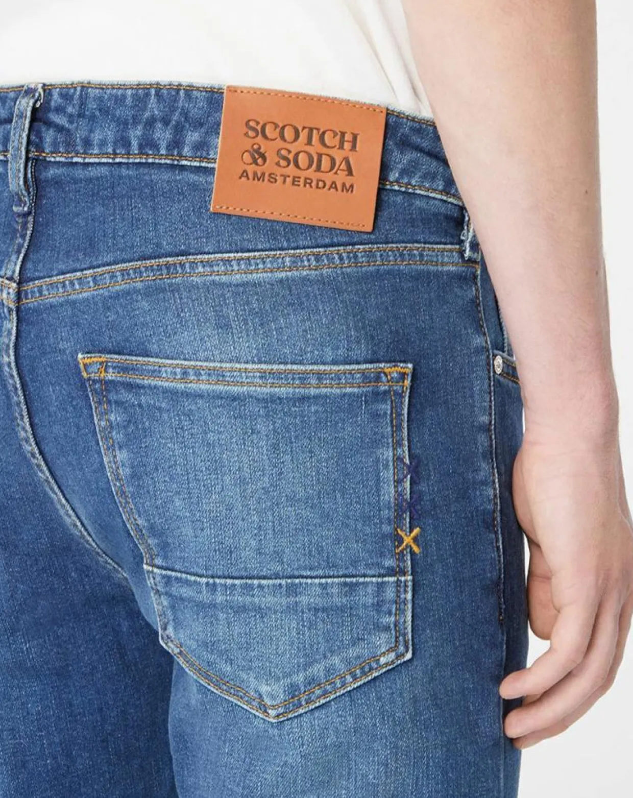 Homme Scotch & Soda Jeans^Jean Skinny Fit en Coton Bio mélangé bleu