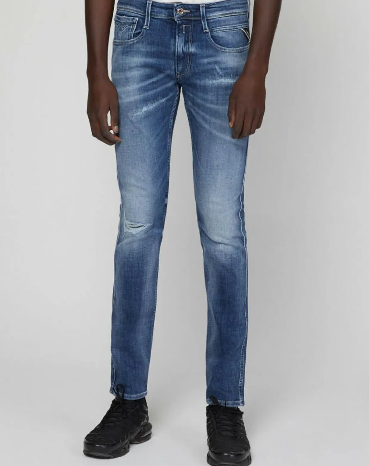 Jean Slim Aged 10 Yo Destroy bleu-Replay Outlet