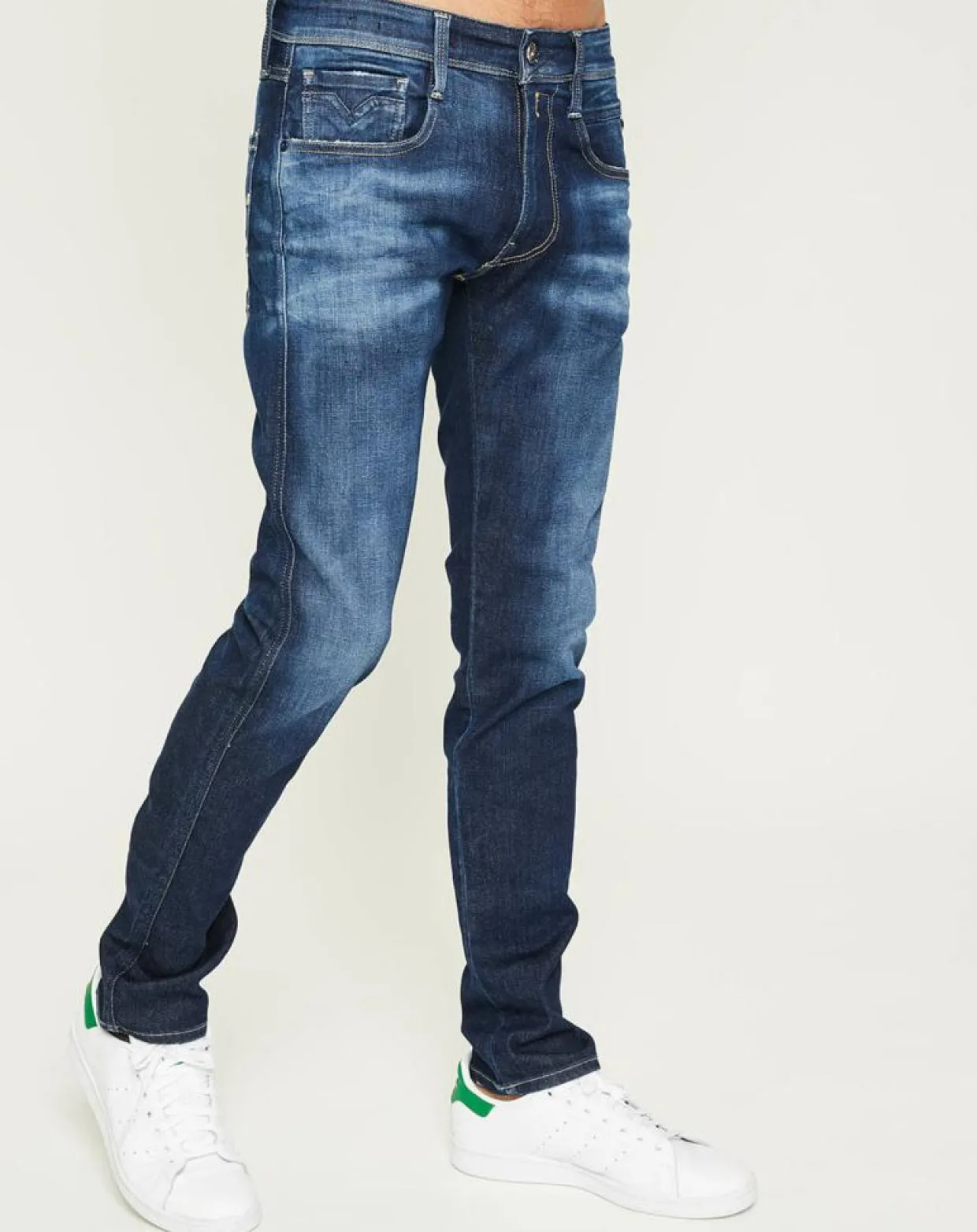 Jean Slim Anbass Ice Blast bleu foncé-Replay Hot