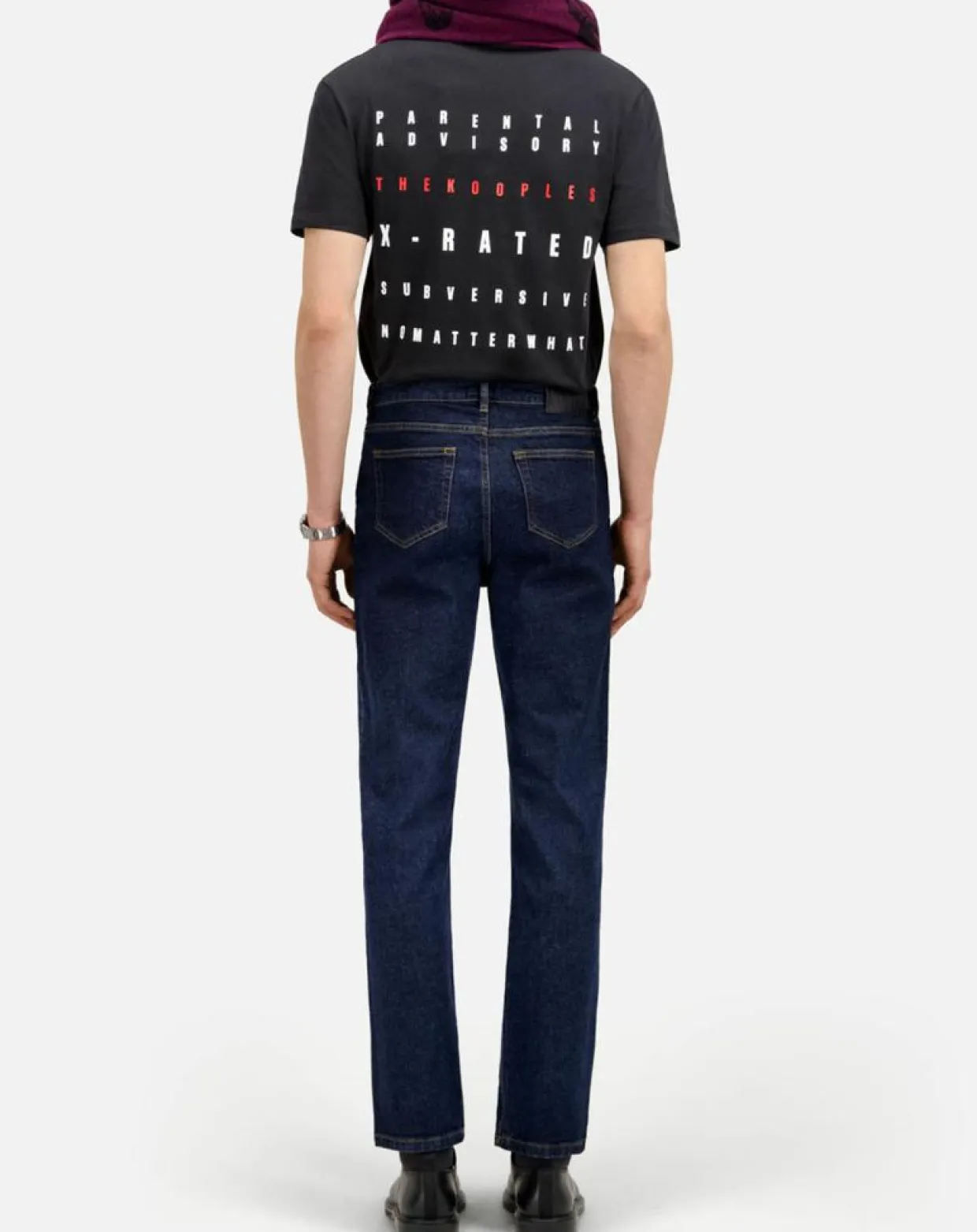 Homme The Kooples Jeans^Jean slim avec poche en cuir bleu