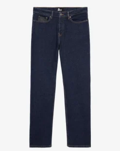 Homme The Kooples Jeans^Jean slim avec poche en cuir bleu