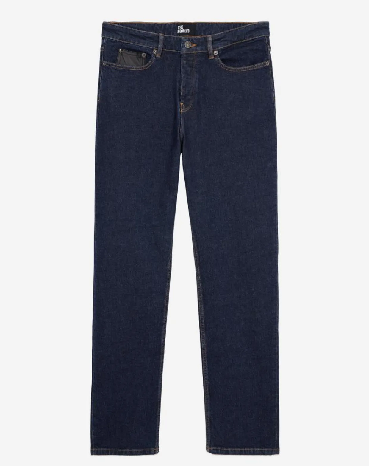 Homme The Kooples Jeans^Jean slim avec poche en cuir bleu