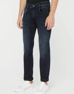 Homme Replay Jeans^Jean Slim en Coton Bio 573 Anbass bleu foncé