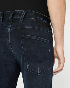 Homme Replay Jeans^Jean Slim en Coton Bio 573 Anbass bleu foncé