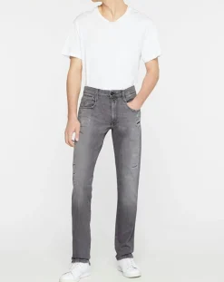 Homme Replay Jeans^Jean Slim en Coton Bio aged anbass 10y des gris
