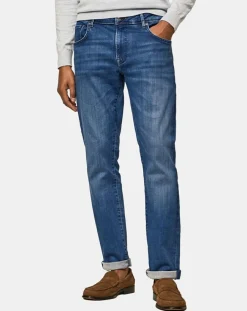 Jean Slim Fit Wash Flex bleu moyen-Hackett London Online