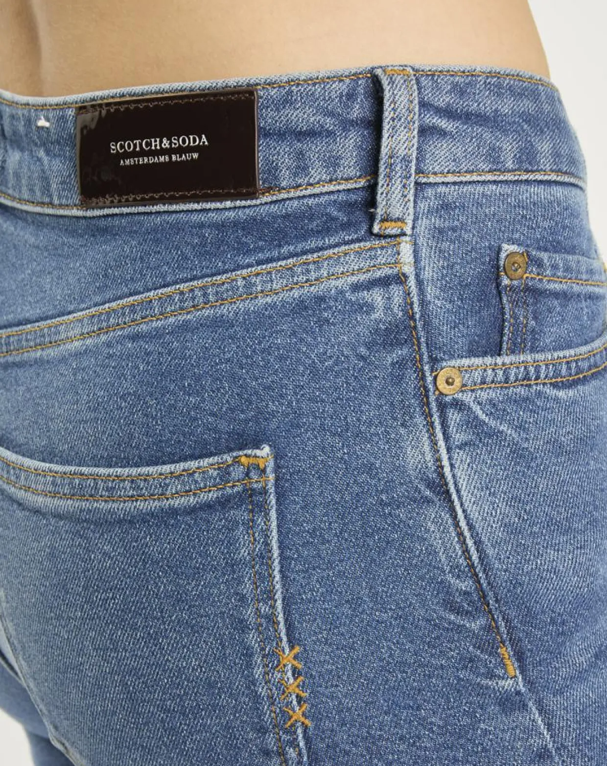 Jean Slim High Five Taille Haute bleu-Scotch & Soda Discount