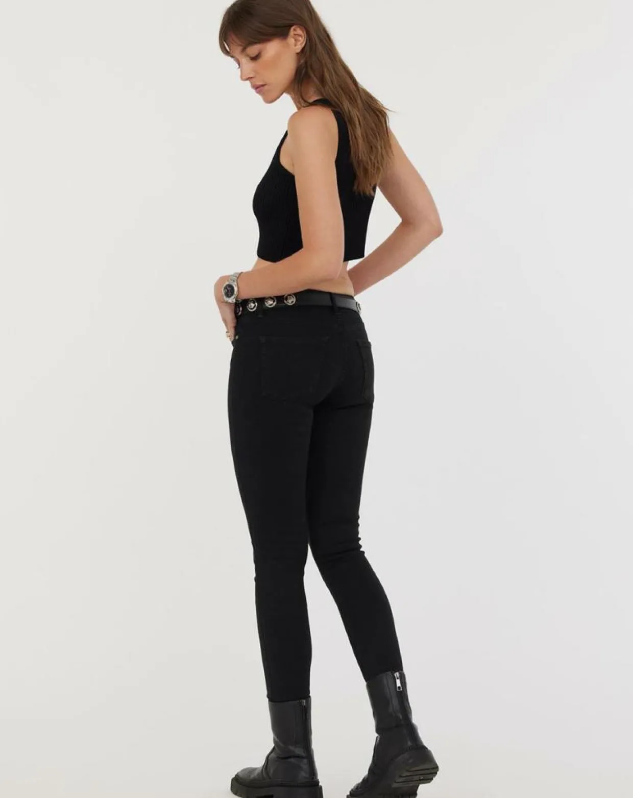 Femme Acquaverde Jeans^Jean slim Scarlett noir