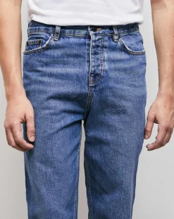 Homme The Kooples Jeans^Jean Straight delavé bleu denim