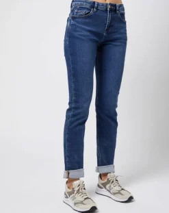 Femme Esprit Jeans^Jean stretch Slim en coton biologique mélangé bleu moyen