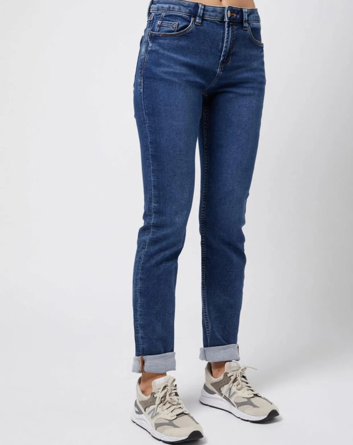 Femme Esprit Jeans^Jean stretch Slim en coton biologique mélangé bleu moyen