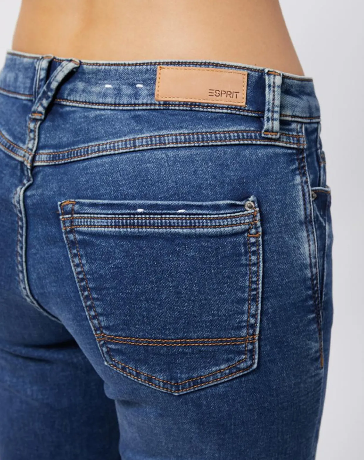 Femme Esprit Jeans^Jean stretch Slim en coton biologique mélangé bleu moyen