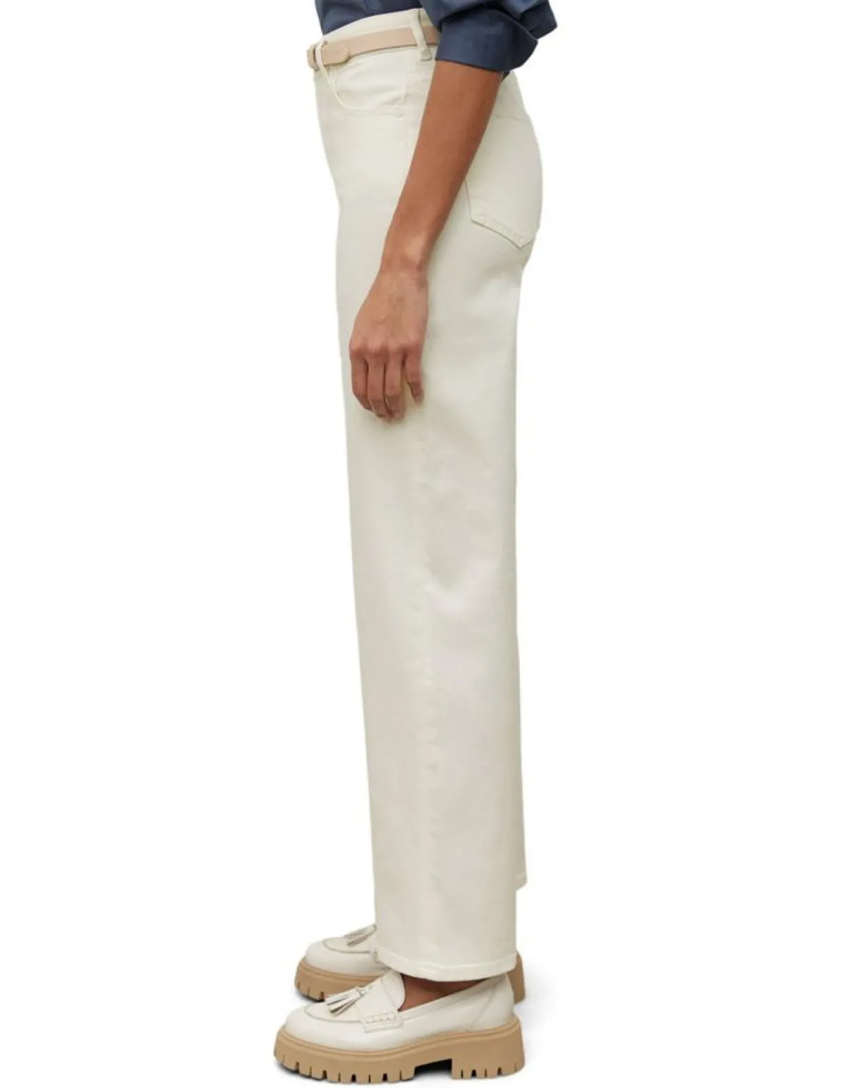 Jean taille haute Wideleg blanc-Marc O'Polo Outlet