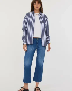 Femme Acquaverde Jeans^Jean wide-leg Georgia bleu