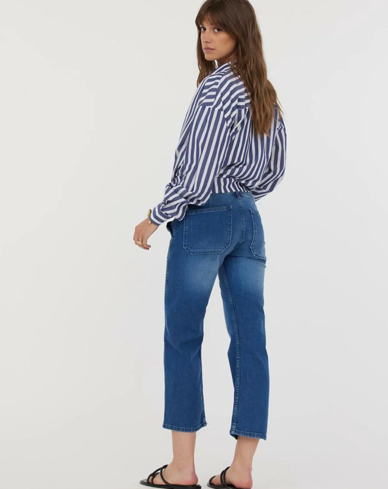 Femme Acquaverde Jeans^Jean wide-leg Georgia bleu