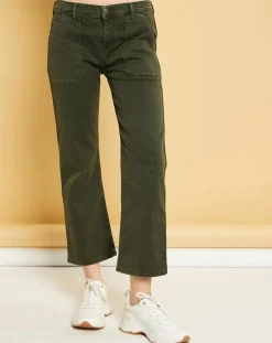 Femme Acquaverde Jeans^Jean wide-leg Georgia vert forêt