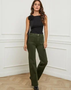 Jeans Alix kaki-L'Armoire de Suzette Sale