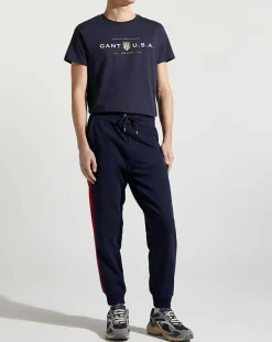 Homme Gant Pantalons^Jogging ajusté bleu foncé