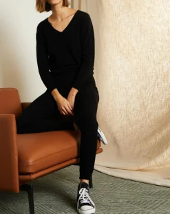 Femme Miss Cashmere Pantalons^Jogging en Laine & Cachemire Salomé noir
