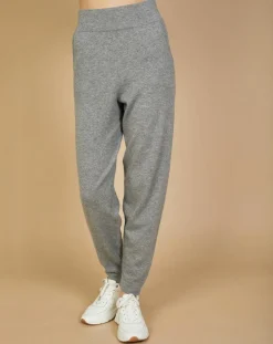 Femme Cashmere Tribu Pantalons^Jogging en Laine & Cachemire Olivia gris chiné foncé