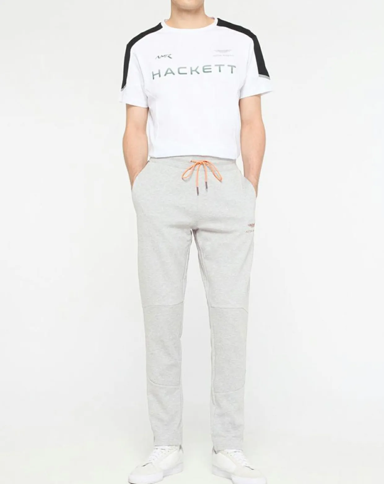 Homme Hackett London Pantalons^Jogging Slim Fit Galon Aston Martin Racing gris chiné