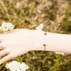 Femme Moonstone Bracelets^Jonc Aya Cornaline en laiton doré