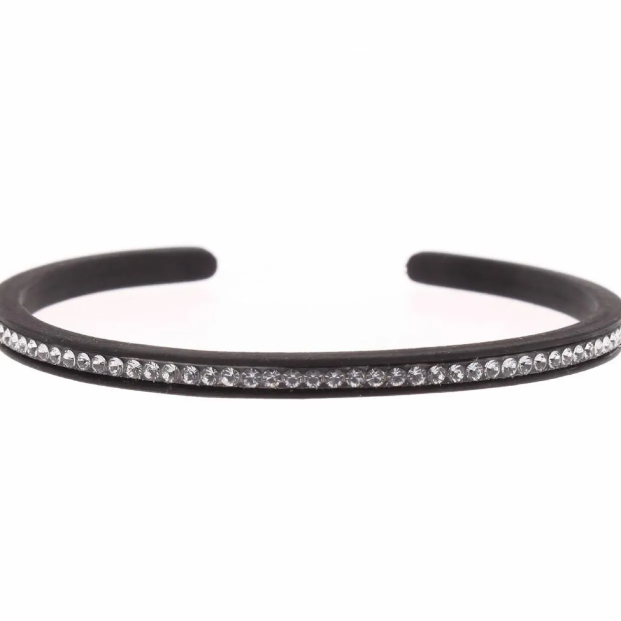 Femme Les Interchangeables Bracelets^Jonc Gomme Strass 1 rang noir