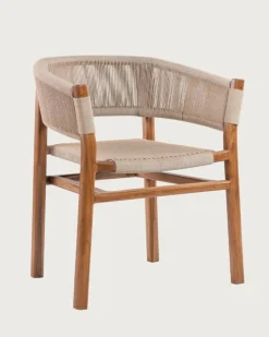 Kanoa - Chaise en teck massif et corde beige-Uniqka New