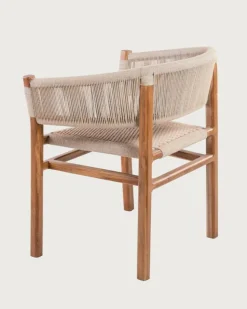 Kanoa - Chaise en teck massif et corde beige-Uniqka New