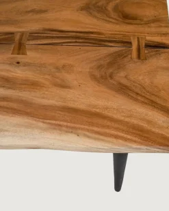 Kanpur - Table repas en suar massif L160 cm 6 pers.-Uniqka Outlet