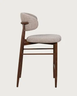 Kerin - Chaise de bar en tissu et pieds métal-Uniqka Sale