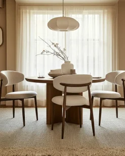Uniqka Chaises^Kerin - Chaise en tissu et pieds métal