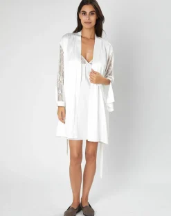 Kimono satiné Précieuse ivoire-Valege Discount