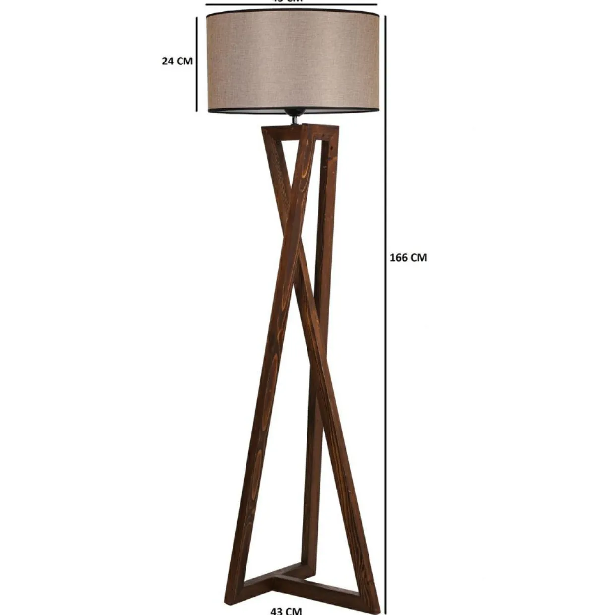 Lampadaire Arianne noyer - 24x45x166 cm-Opviq Discount
