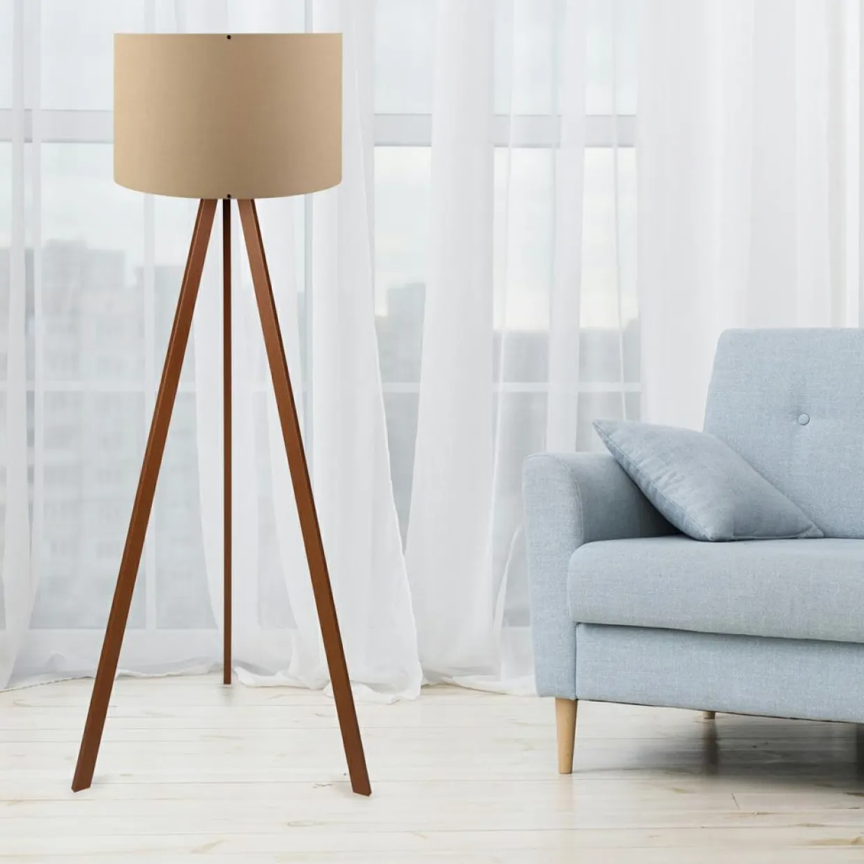 Sheen Lampadaire^Lampadaire Ayd beige/marron - D.38x140 cm