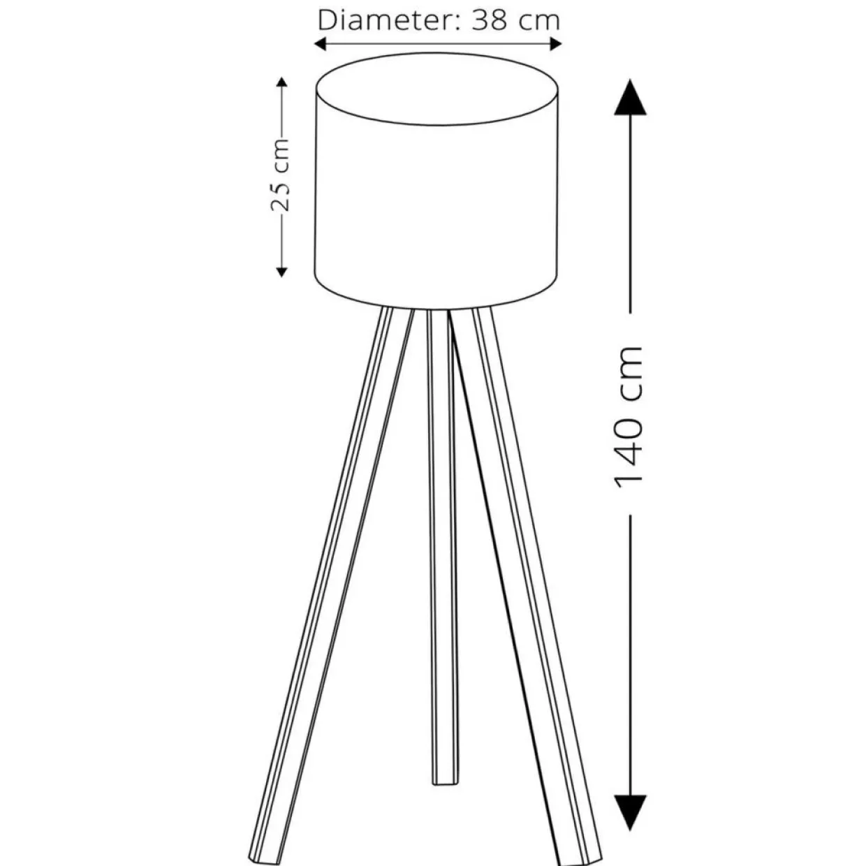 Opviq Lampadaire^Lampadaire Ayd crème/chêne - 38x140 cm