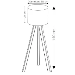 Lampadaire Ayd écru/marron - 38x140x200 cm-Opviq Clearance