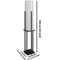 Lampadaire Dor noir - 21x21x160 cm-Opviq Best