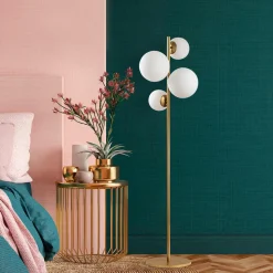Lampadaire Fazli doré - 33x33x162 cm-Sheen Online