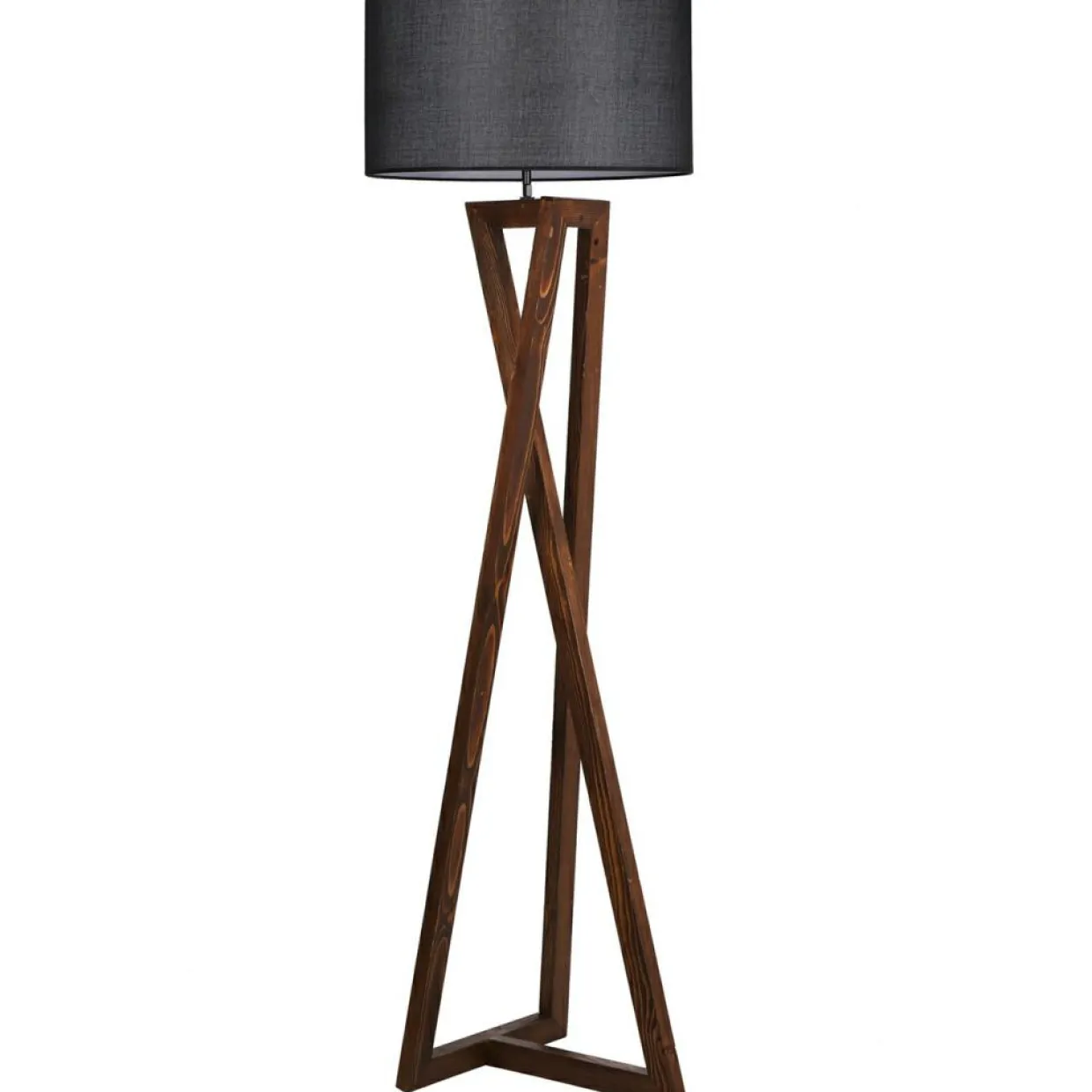 Opviq Lampadaire^Lampadaire Macka noir/noyer - D.45x166 cm