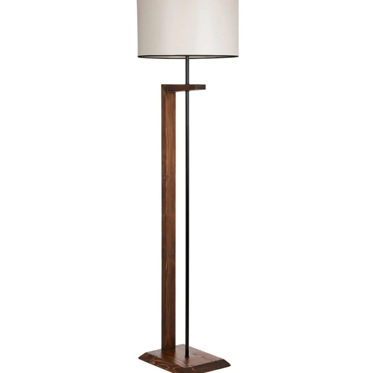 Lampadaire Shery noyer/crème - 24x45x163 cm-Opviq Clearance
