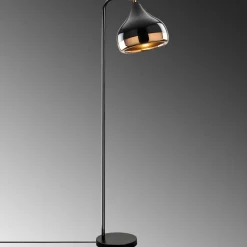 Opviq Lampadaire^Lampadaire Yildo cuivre/noir - 30x17x120 cm