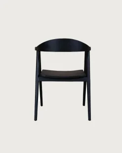 Lot de 2 Chaise Dewi en teck massif noir-Uniqka New